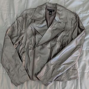 INC International Concepts Metallic Faux Leather Jacket